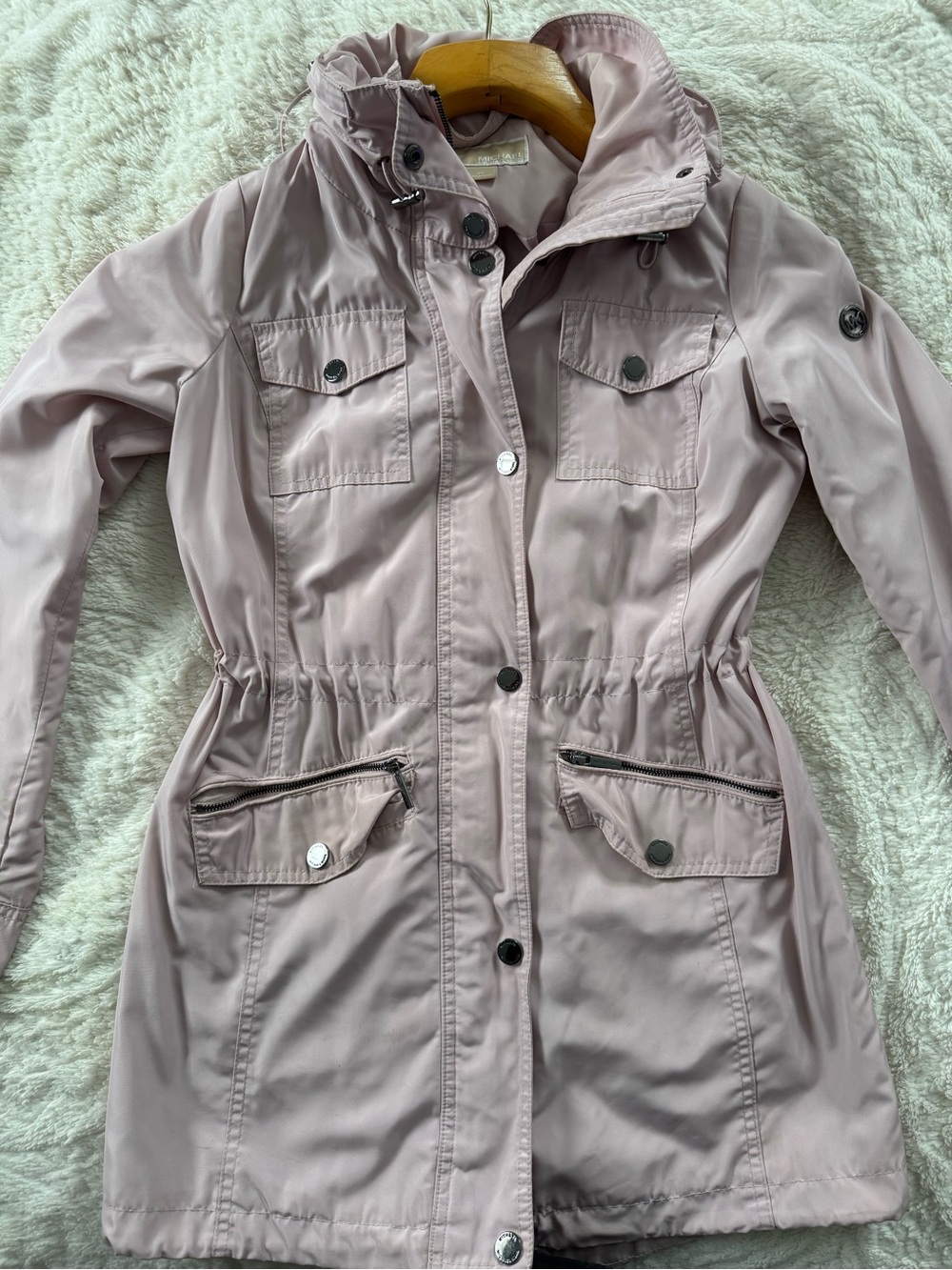 Michael Kors Dusty Pink Utility Anorak Jacket with Hood